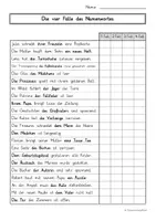 Vorschau - Arbeitsblätter - Materialpaket: Die vier Fälle des Namenwortes - Deckblatt