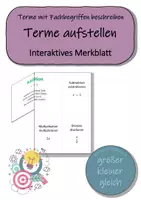 Vorschau - Stationenlernen - Terme aufstellen - Interaktives Merkblatt - Deckblatt