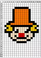 Vorschau - Mal- und Bastelvorlagen - Pixelkunst Karneval, Kunst Grundschule - Seite 1