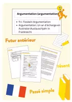 Vorschau - Arbeitsblätter - Argumentation (argumentation) - Erklärung, 1 Übung incl. Lösung "Un an d'échange en Australie (Austauschjahr in Frankreich)" - Deckblatt