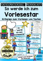 Vorschau - Poster - Vorlesekriterien - Tafelmaterial und Merkblatt: So werde ich zum Vorlesestar - Deckblatt