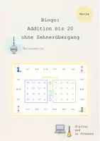 Vorschau - Arbeitsblätter - Bingo: Addition bis 20 (ohne Zehnerübergang) Mathematik - Deckblatt