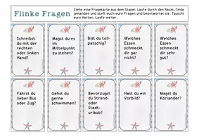 Vorschau - Arbeitsblätter - Paket 200 Fragekarten für Sprechanlässe (Englisch & Deutsch) FrauCuppaTea - Seite 1