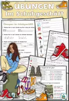 Vorschau - Arbeitsblätter - gemischte Übungen "Im Schuhgeschäft" Thema Einkaufen - DaZ / DaF - Deckblatt
