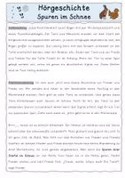 Vorschau - Arbeitsblätter - Hörgeschichte Spuren im Schnee Vorschule/Klasse 1 - Seite 1