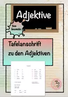 Vorschau - Präsentationen/Tafelbilder - Tafelanschrift zu den Adjektiven - Deckblatt
