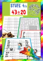 Vorschau - Arbeitsblätter - Stufe 4: Aufgaben vom Typ 40±20 => 43±20 (± Lehrgang Zahlenraum 100, Stufe 4/8, ZE±Z) - Deckblatt