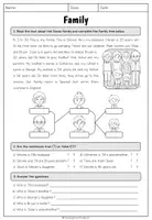 Vorschau - Arbeitsblätter - Family - Reading and Writing - Seite 1