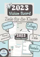 Vorschau - Mal- und Bastelvorlagen - Komplettpaket: Vision Board für Klasse 2023 (Vorlage und Bastelvorlagen) - Deckblatt
