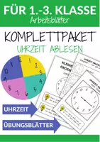 Vorschau - Arbeitsblätter - Uhr ablesen & Zeiten eintragen - Für 1.-3. Klasse - Deckblatt