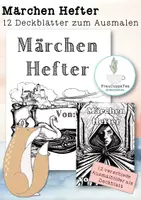 Vorschau - Arbeitsblätter - Märchen 12 Deckblätter zum Ausmalen FrauCuppaTea - Deckblatt