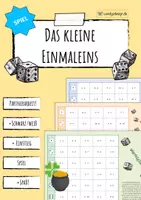 Vorschau - Arbeitsblätter - Kleines Einmaleins - Spiel (Würfelglück) - Deckblatt