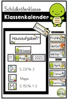 Vorschau - Poster - Klassenkalender - Tafelkalender - Hausübungstafel – Schildkrötenklasse - Deckblatt