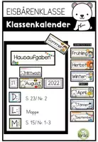 Vorschau - Poster - Klassenkalender - Tafelkalender - Hausübungstafel - Eisbärenklasse - Deckblatt