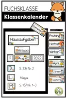 Vorschau - Poster - Klassenkalender - Tafelkalender - Hausübungstafel – Fuchsklasse - Deckblatt