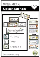 Vorschau - Poster - Klassenkalender - Tafelkalender - Tafelmaterial - Deckblatt