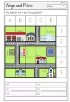 Vorschau - Arbeitsblätter - Wege und Pläne - Lage von Objekten bestimmen - Seite 1