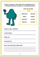 Vista previa - Hojas de trabajo - Escritura creativa - descripción de personajes - página 1