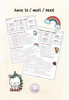 Vorschau - Arbeitsblätter - Must / Mustn't / have to / don't have to / need / needn't Worksheet - Deckblatt