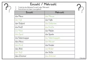 Vorschau - Arbeitsblätter - Rechtschreibung - Einzahl & Mehrzahl - Seite 2