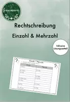Vorschau - Arbeitsblätter - Rechtschreibung - Einzahl & Mehrzahl - Deckblatt