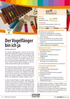 Vorschau - Stundenentwürfe - Materialpaket: Der Vogelfänger bin ich ja - Orff- und Boomwhackersspielsätze - Deckblatt