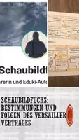 Vorschau - Präsentationen/Tafelbilder - Schaubild Bestimmungen und Folgen des Versailler Vertrages - Deckblatt