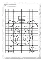 Vorschau - Arbeitsblätter - Winter-Neujahr-Symmetrie: Schwein um die Symmetrieachse spiegeln - Seite 2
