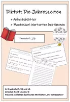 Vorschau - Arbeitsblätter - Die Jahreszeiten - Diktat + Übungsblätter - Deckblatt