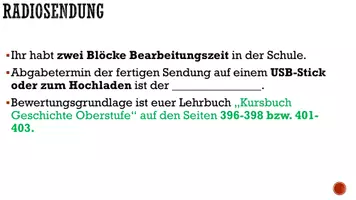 Vorschau - Anderer Materialtyp - Materialpaket Bewertungsraster und Aufgabenstellung Radiosendung Geschichte - Seite 3