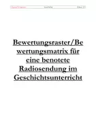 Vorschau - Anderer Materialtyp - Bewertungsraster Klasse 12 Radiosendung Errichtung der NS-Diktatur - Deckblatt