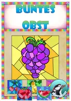 Vorschau - Stationenlernen - Mosaikbilder : Früchte anmalen - Deckblatt