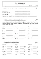 Vorschau - Arbeitsblätter - MATHE TEST MASSEINHEITEN - Deckblatt