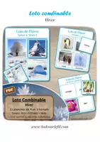 Aperçu - Apprentissages en autonomie - Loto combinable - Photos + Mots - Hiver - Page de couverture