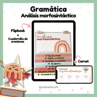Vista previa - Hojas de trabajo - Gramática análisis morfológico - Portada