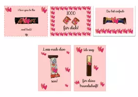Vorschau - Anderer Materialtyp - Valentinstag Karte Süße Grüße zum Valentinstag - Deckblatt