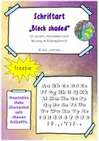 Vorschau - selbst erstellte Schriftarten - Schriftart Block shaded - Deckblatt