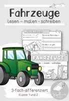 Vorschau - Arbeitsblätter - Fahrzeuge | Lesen-malen-schreiben | Klasse 1 und 2 - Deckblatt
