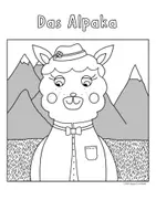 Vorschau - Mal- und Bastelvorlagen - Alpaka Ausmalbild - Seite 3