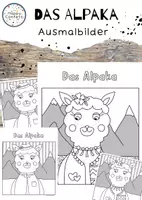 Vorschau - Mal- und Bastelvorlagen - Alpaka Ausmalbild - Deckblatt