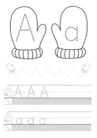 Vorschau - Arbeitsblätter - Buchstaben schreiben im Winter - Handschuh - Seite 2