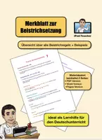 Vorschau - Merkblätter - DEUTSCH: Merkblatt zur Beistrichsetzung/Kommasetzung - Deckblatt