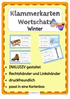 Vorschau - Fördermaterial/Inklusion - Klammerkarten Winter Wortschatz - inklusiv - Deckblatt