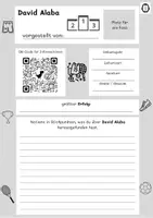 Vorschau - Arbeitsblätter - Steckbriefe Sportler mit QR-Code ab Klasse 3 - Deckblatt