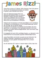Vorschau - Arbeitsblätter - James Rizzi - Steckbrief & Weitermalbilder für den Kunstunterricht - Seite 1