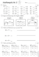 Vorschau - Test - Mathequiz Nr.2 - Klasse 2 - ZR 100 mit Zehnerübergang - Rechenwege - WINTERVERSION - Seite 2