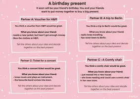 Vorschau - Arbeitsblätter - Simulated RolePlay - A birthday present for a friend - Seite 1