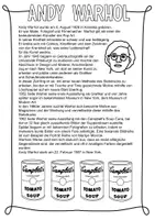 Vorschau - Arbeitsblätter - Andy Warhol - Steckbrief & Weitermalbilder für den Kunstunterricht - Pop Art - Seite 3