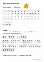 Vorschau - Arbeitsblätter - Geheimschrift Rätsel Sommer (2-fach differenziert) - Seite 1