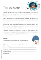 Vorschau - Arbeitsblätter - Tiere im Winter - Lernwörter für Klasse 2/3 - Seite 1